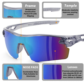 Durable YENPK frame with non-slip temples ensuring secure all-day wear.