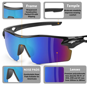 YENPK safety glasses filter UV and blue light for outdoor and screen use.