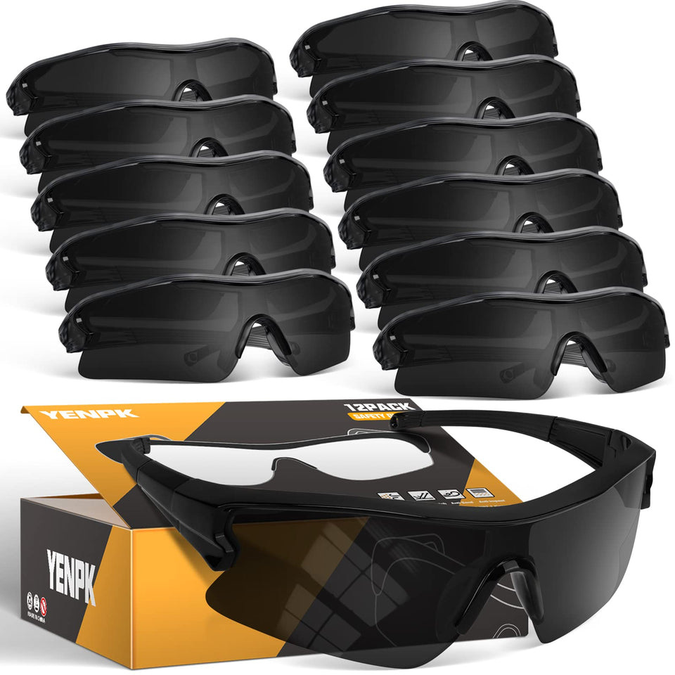 YENPK safety glasses with wraparound lenses for comprehensive workshop protection.
