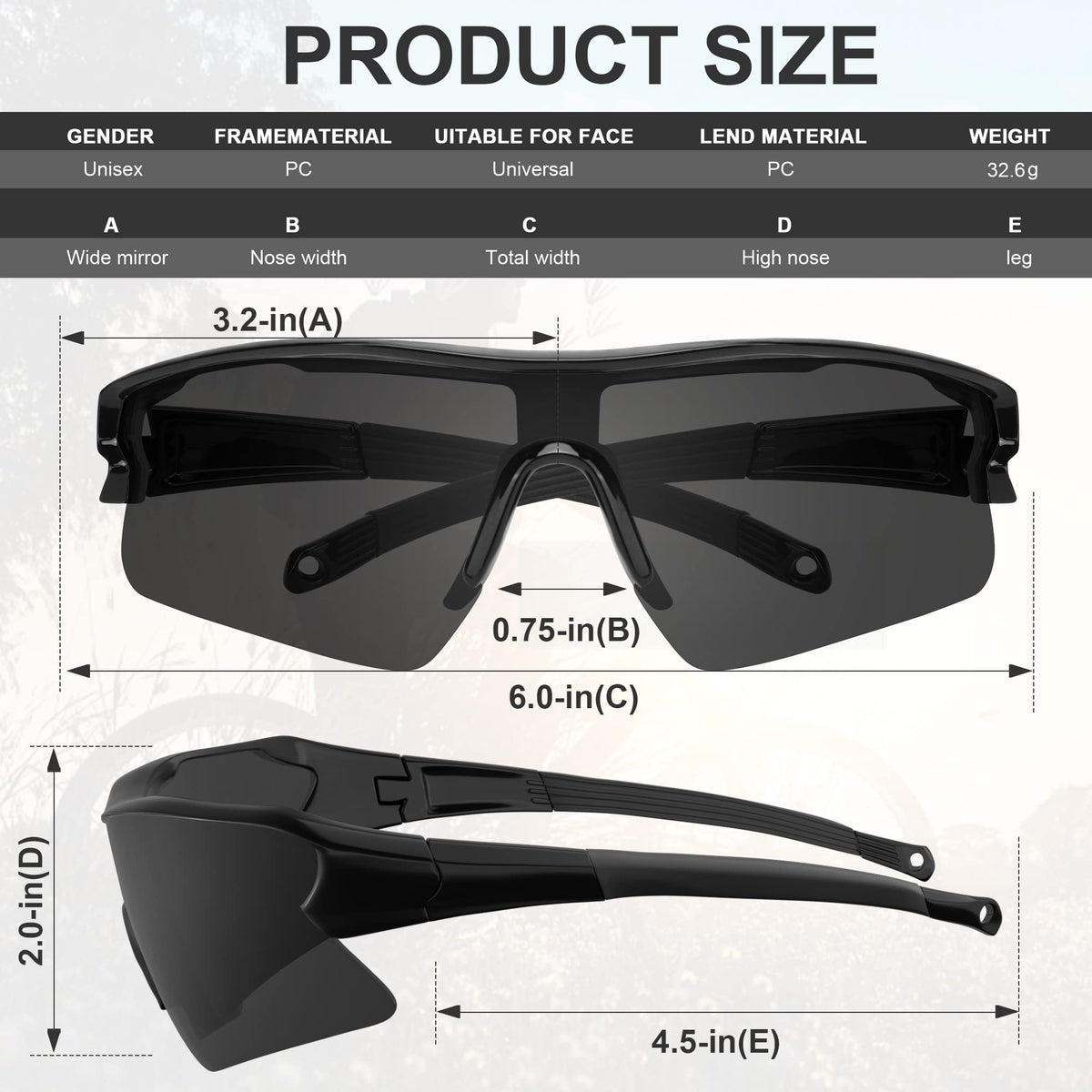 YENPK wraparound safety glasses with anti-scratch frames for long wear