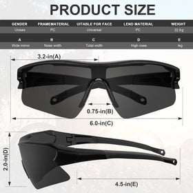 YENPK wraparound safety glasses with anti-scratch frames for long wear