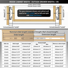 YENUO 16-inch soft close drawer slide demonstrates reliable, full-extension access.