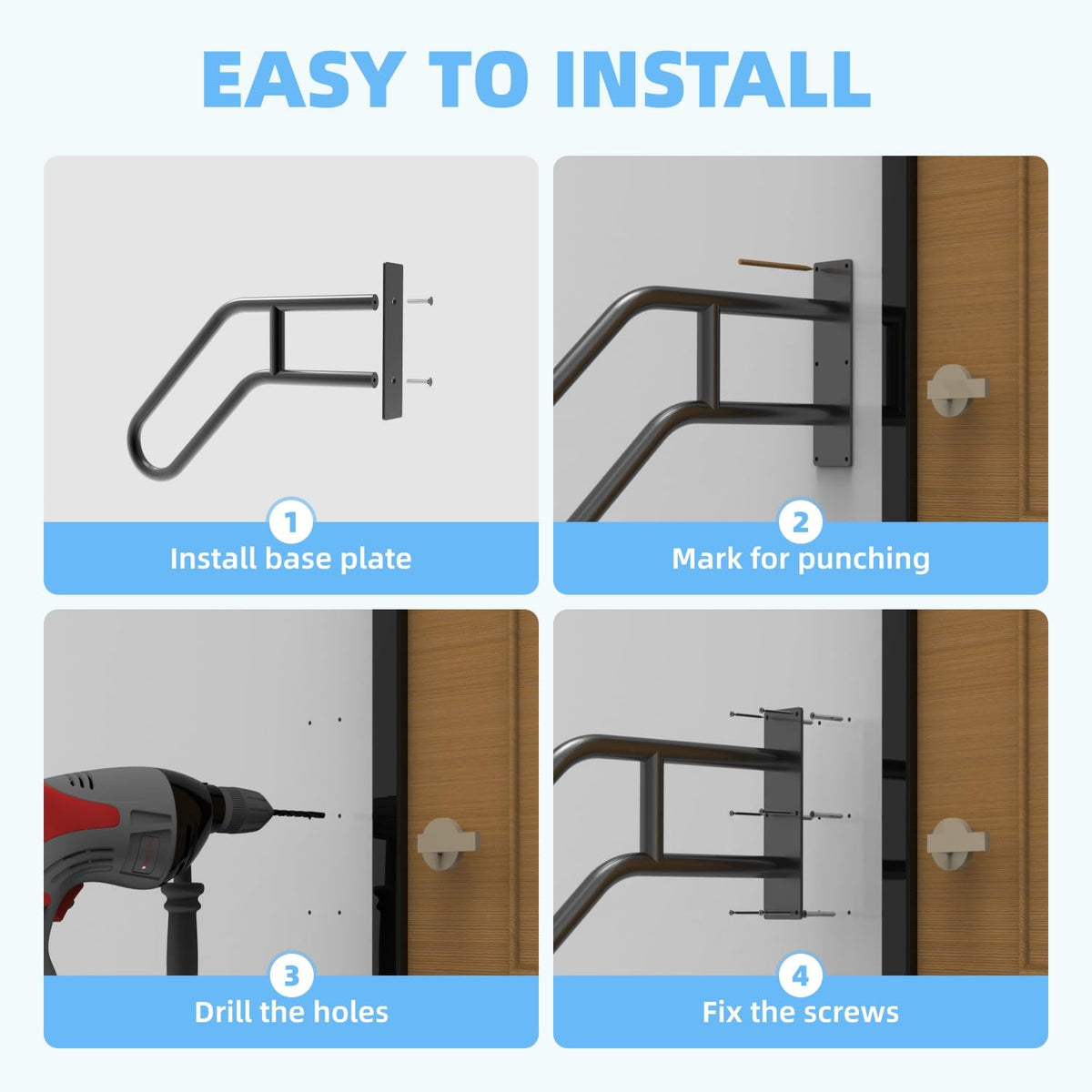 YEOOE ergonomic U-shaped grip for a secure, comfortable hold