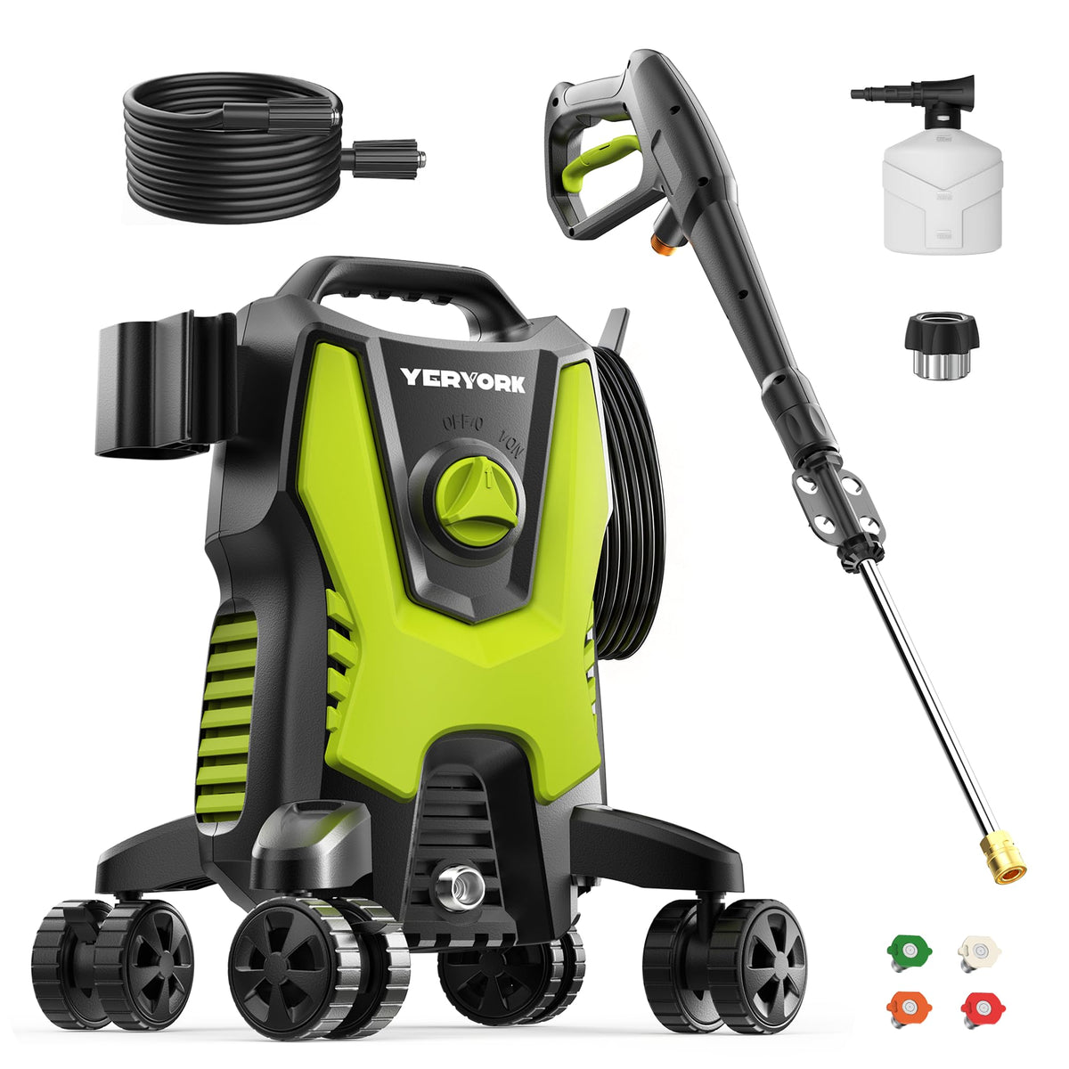Yeryork pressure washer with high-performance motor for powerful cleaning on surfaces