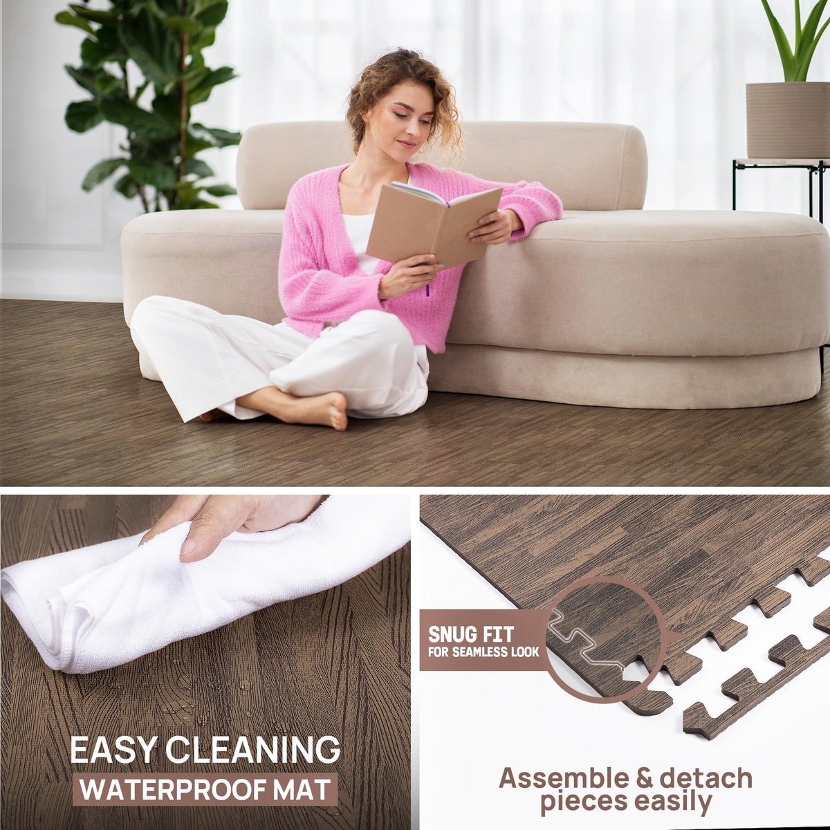 Yes4All EVA interlocking tiles protect floors from scratches while adding soft underfoot comfort.