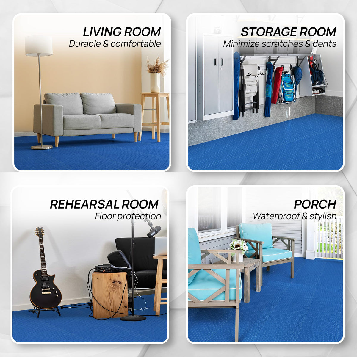 Yes4All EVA foam tiles: textured surface for secure footing.