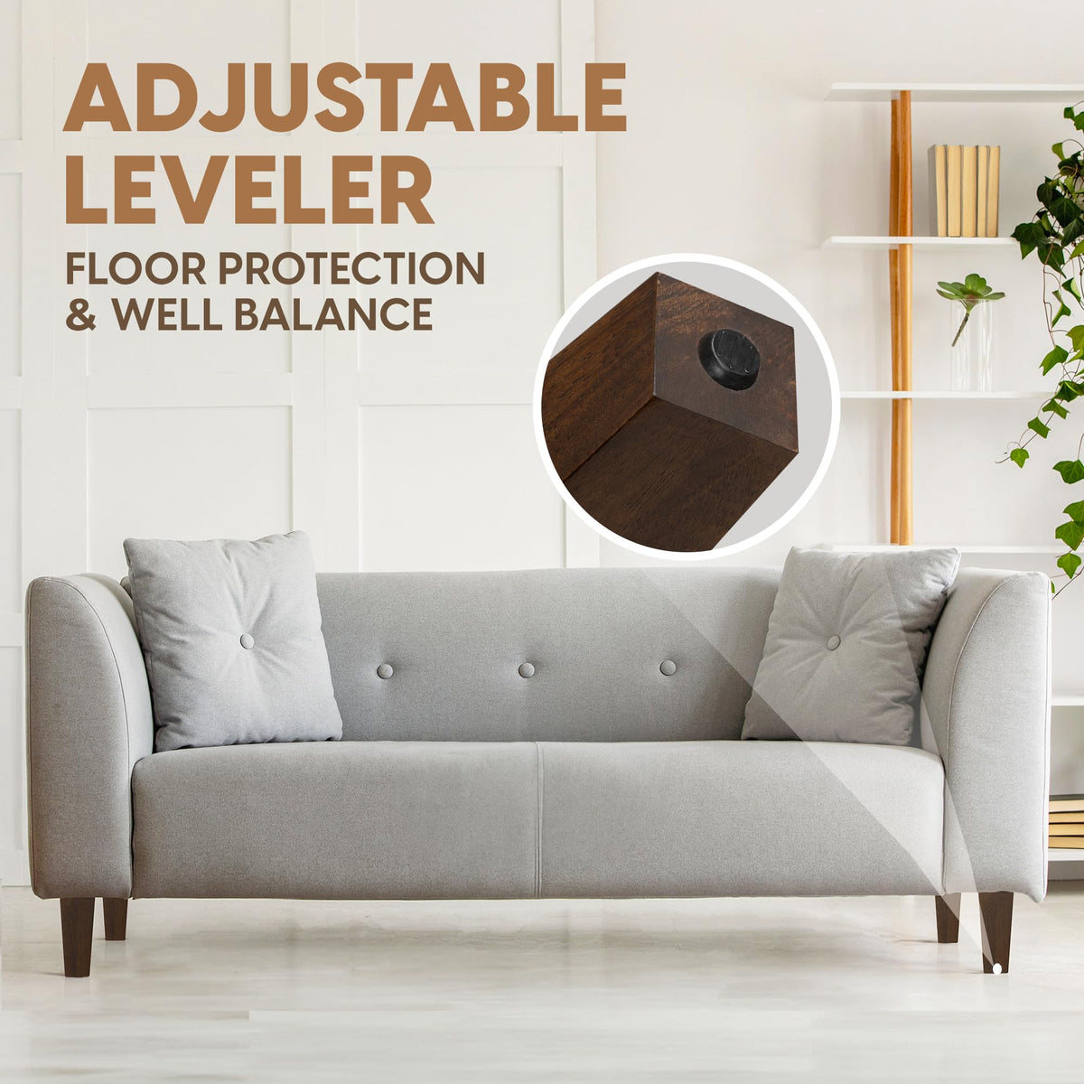 Yes4All heavy-duty wood leg securely supporting furniture up to 800 lbs.