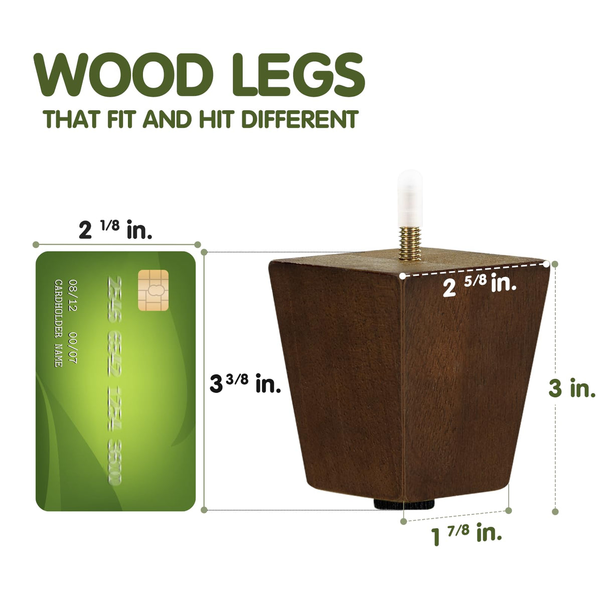 Yes4All square wood legs installed on a sofa blend with any decor.
