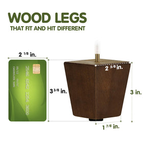 Yes4All square wood legs installed on a sofa blend with any decor.