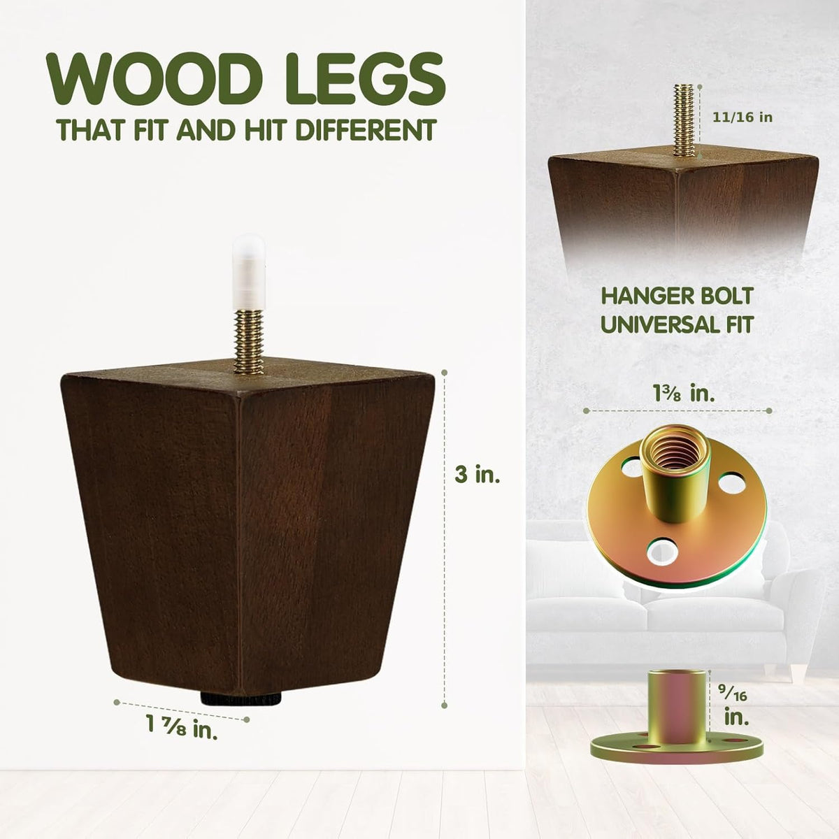 Yes4All wood leg leveler detail improves stability on uneven floors.
