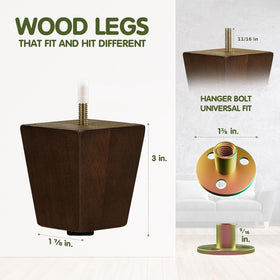 Yes4All wood leg leveler detail improves stability on uneven floors.