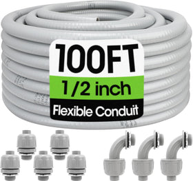 YesBes liquid-tight conduit 100ft for durable outdoor wiring.
