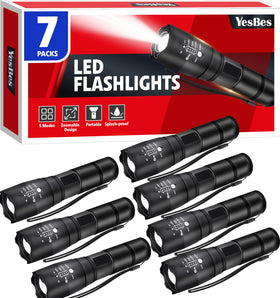 YesBes small LED flashlight beam focus for camping and emergencies.