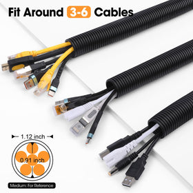 YesBes split loom easy wire insertion demonstrates quick routing through the slit.
