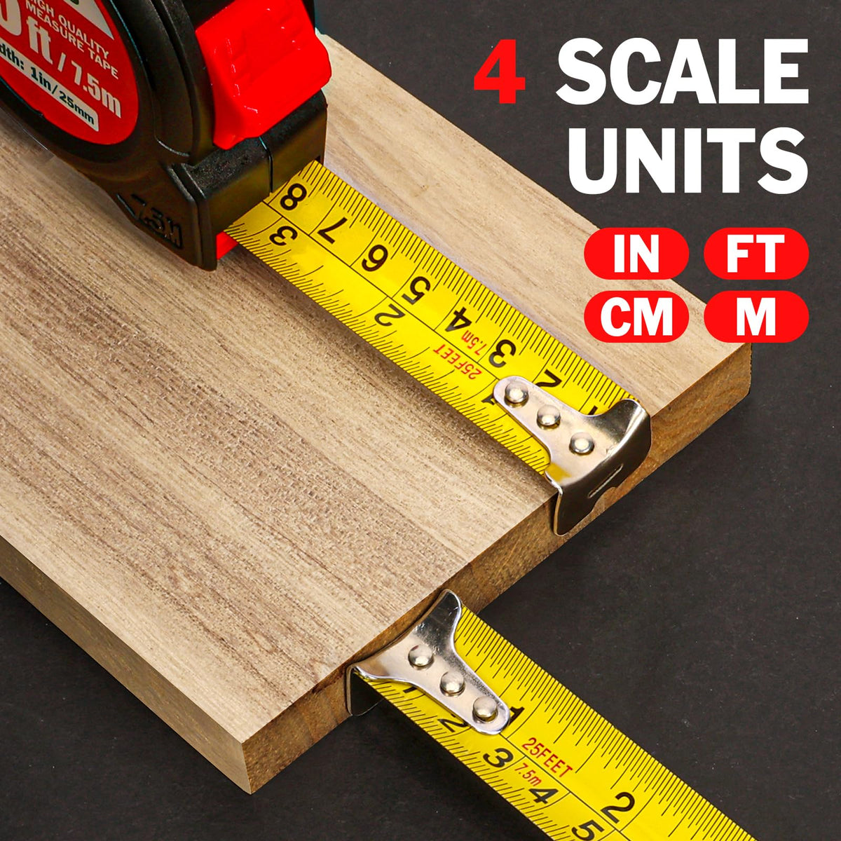 YesBes 1-inch blade width highlights wide measurement coverage.