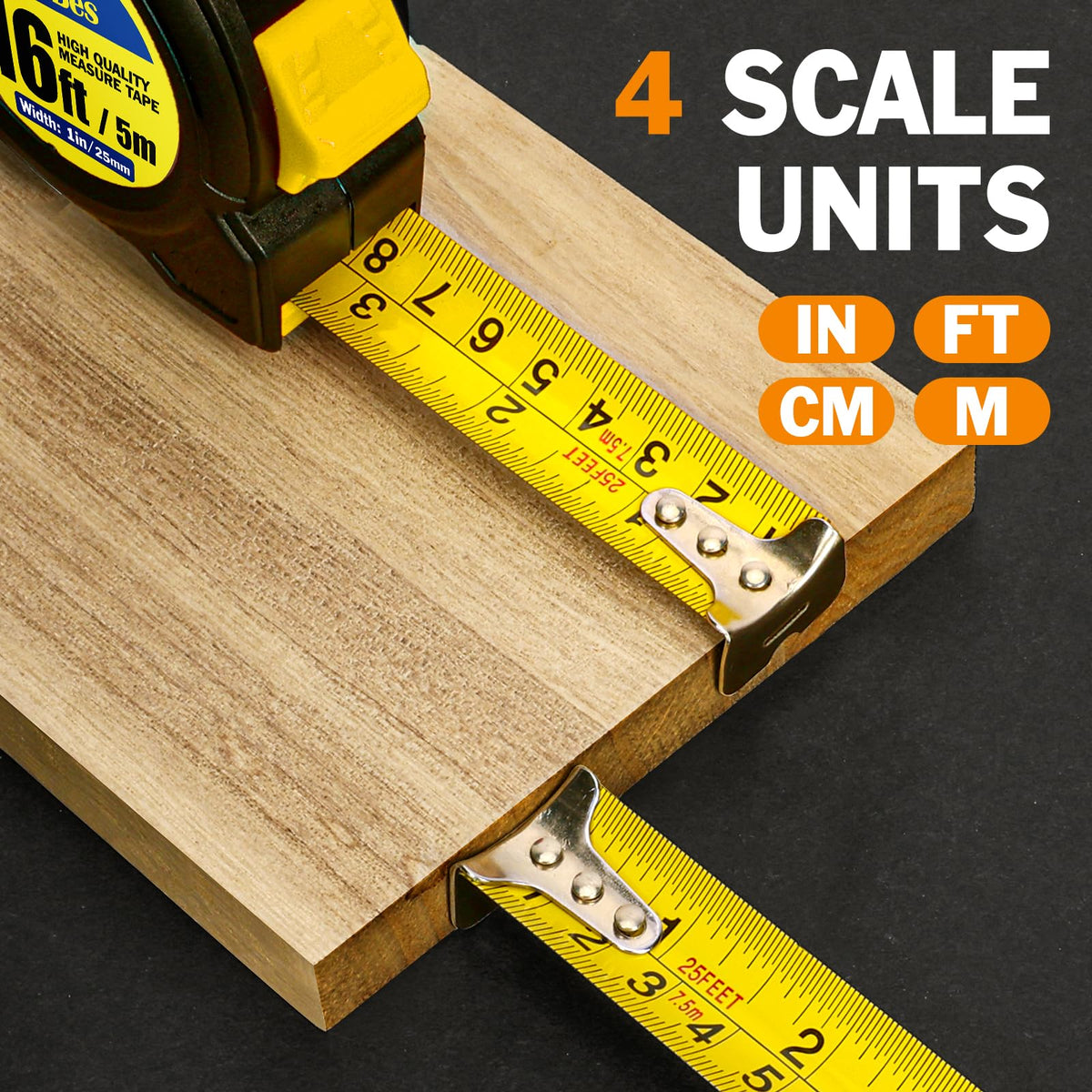 YesBes 8-pack bulk tape measure set ready for multiple projects.