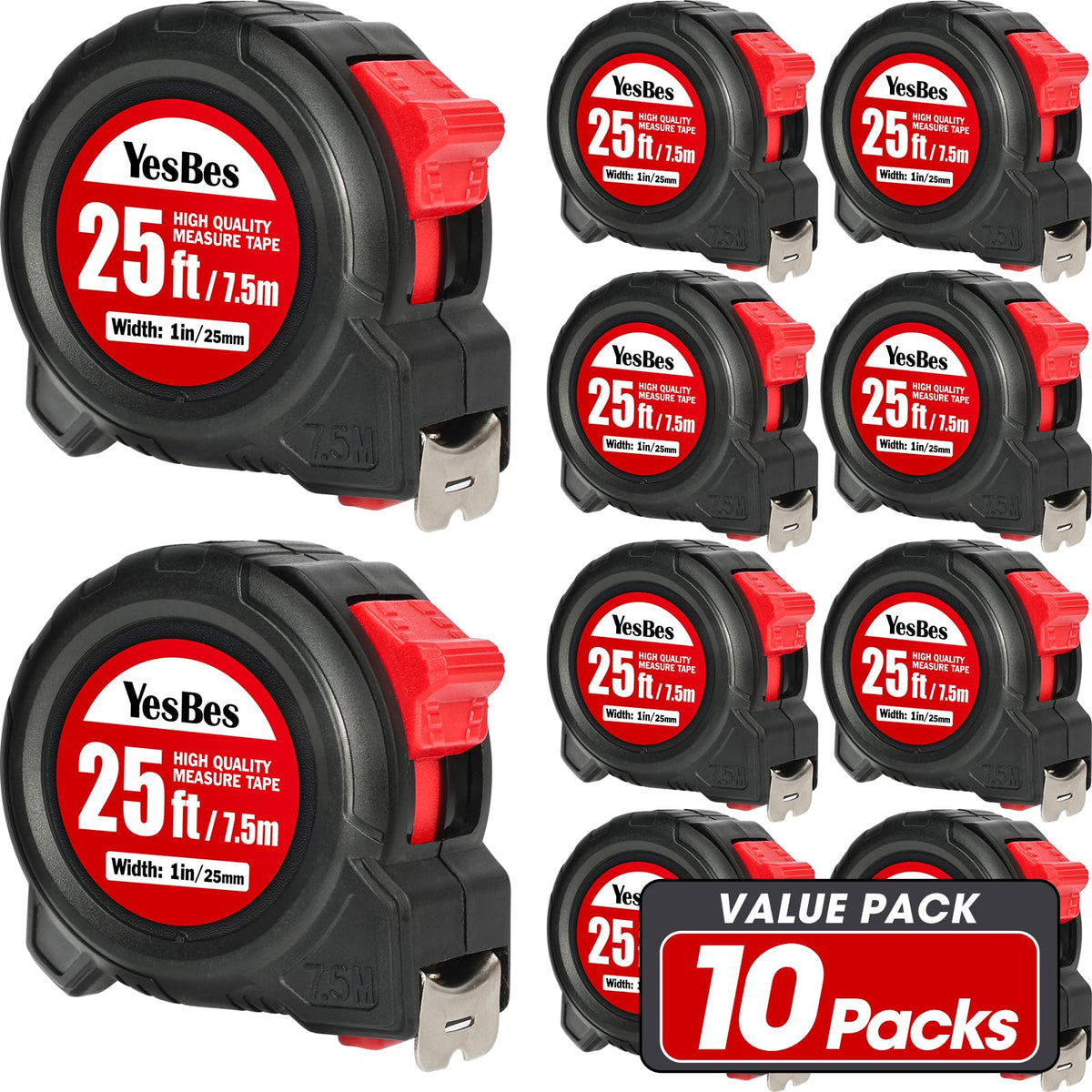 YesBes tape measure casing with rugged ABS-TPR housing for durable daily use.