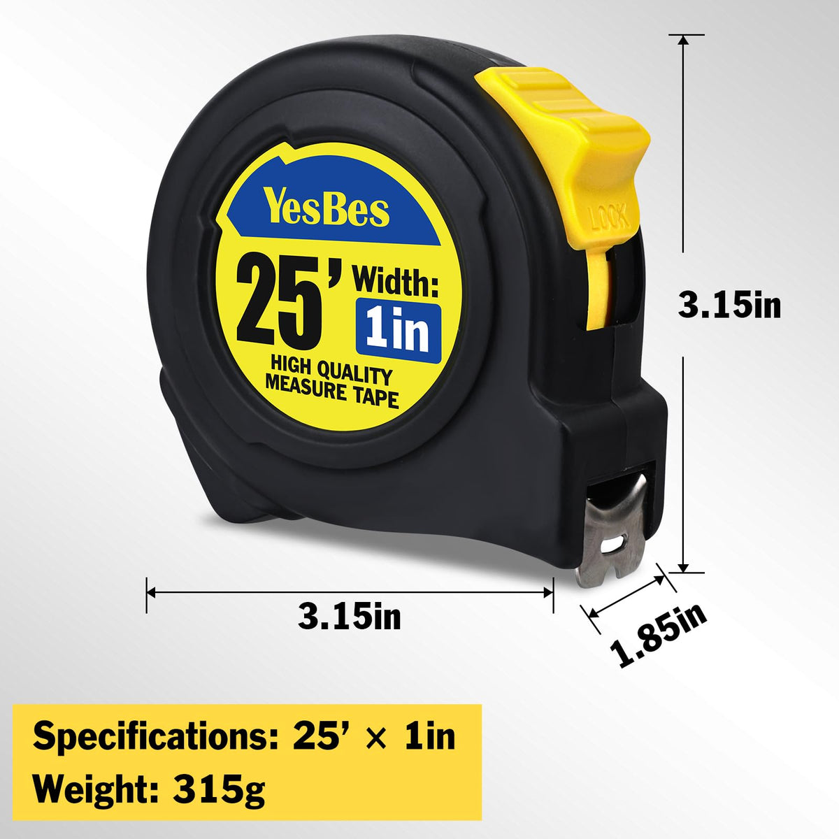 YesBes durable steel blade offers longevity for frequent measuring tasks.