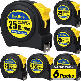 YesBes tape measure retractable 25ft with easy-read markings for quick on-site measuring.