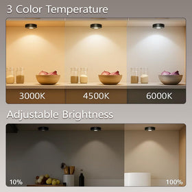 Yesenlight dimmable puck lights with timer support energy-saving nighttime lighting