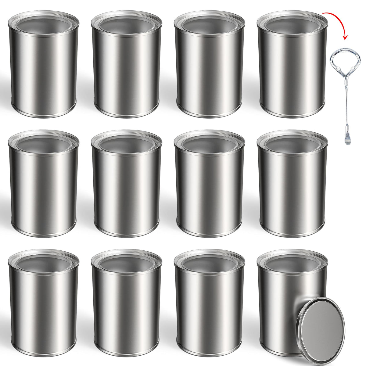 Yeshine 12-pack empty paint cans with lids for organized leftovers.