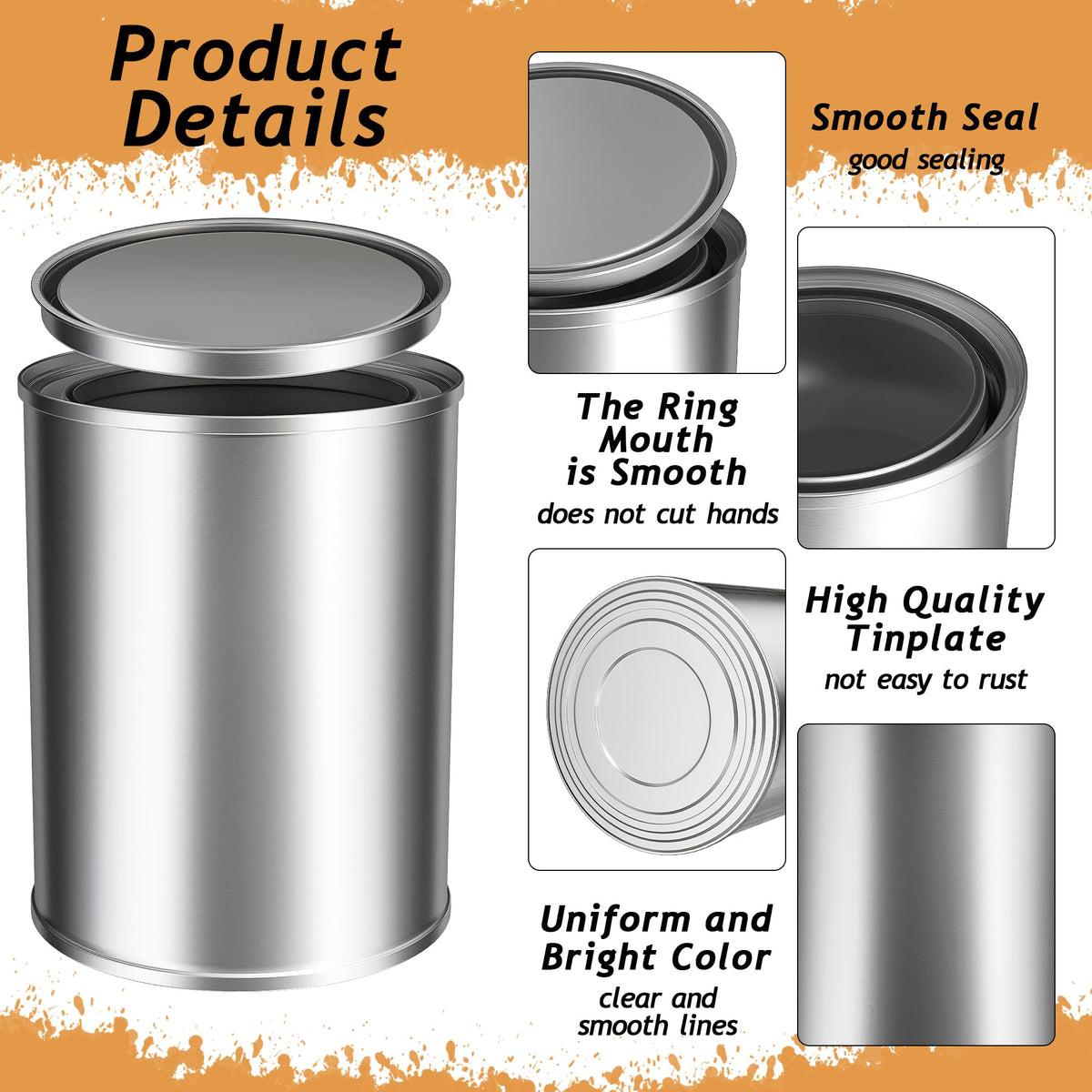 Yeshine unlined metal cans seal tightly to prevent leaks.
