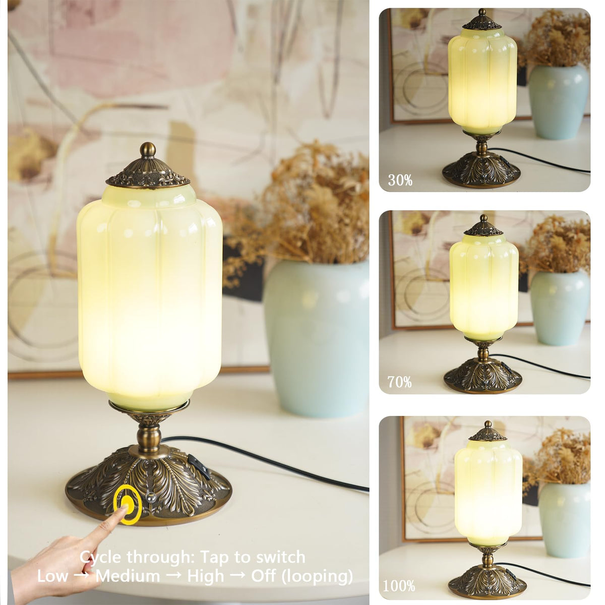 Yesids lamp with USB-C and USB-A ports for convenient charging