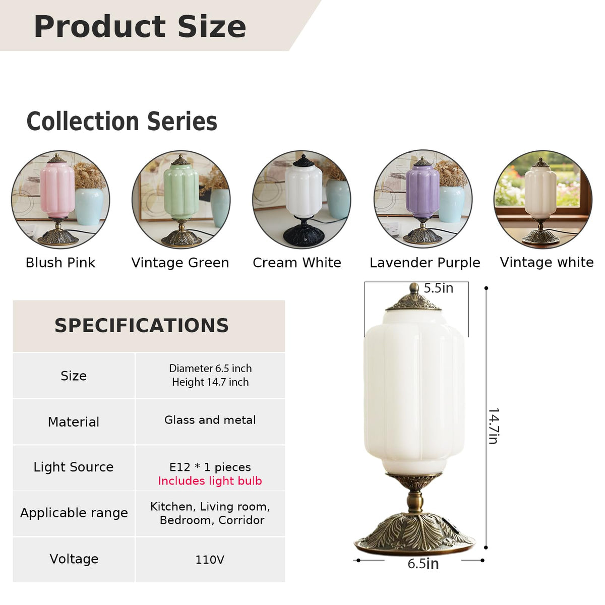 YESIDS bedside lamp blends classic style with modern practicality for bedrooms.