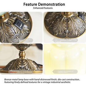 YESIDS Vintage white glass finish adds timeless decor with soft glow.