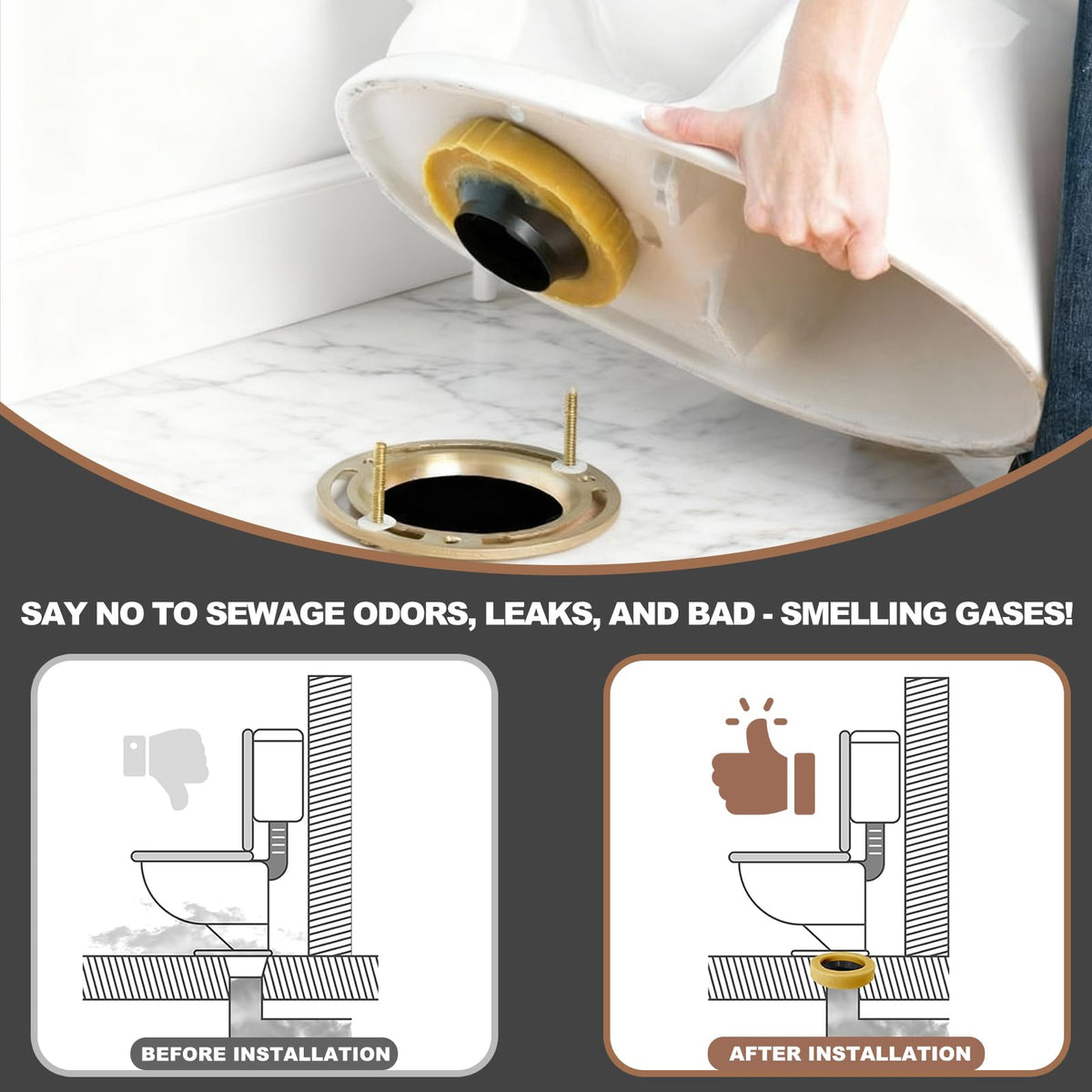 YESSYMAN no-leak solution keeps bathrooms dry and clean after replacement.