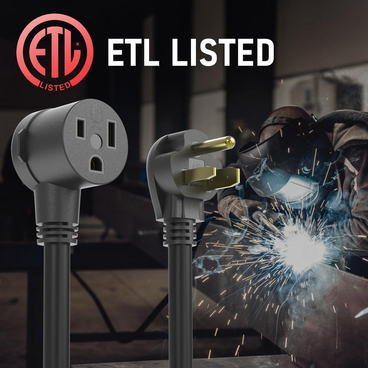 YesWelder 10 AWG extension cord enhances flexibility at the welding station.