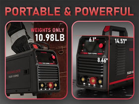 YESWELDER 135A MIG Welder flux-core capability enables shield-free welding.