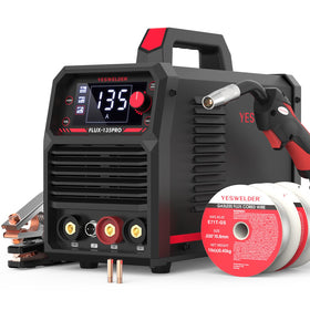 YESWELDER 135A MIG Welder front view highlights compact portability for on-site projects.