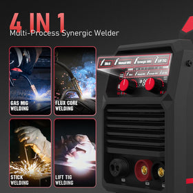 YESWELDER 140A MIG Welder digital display shows real-time current and settings
