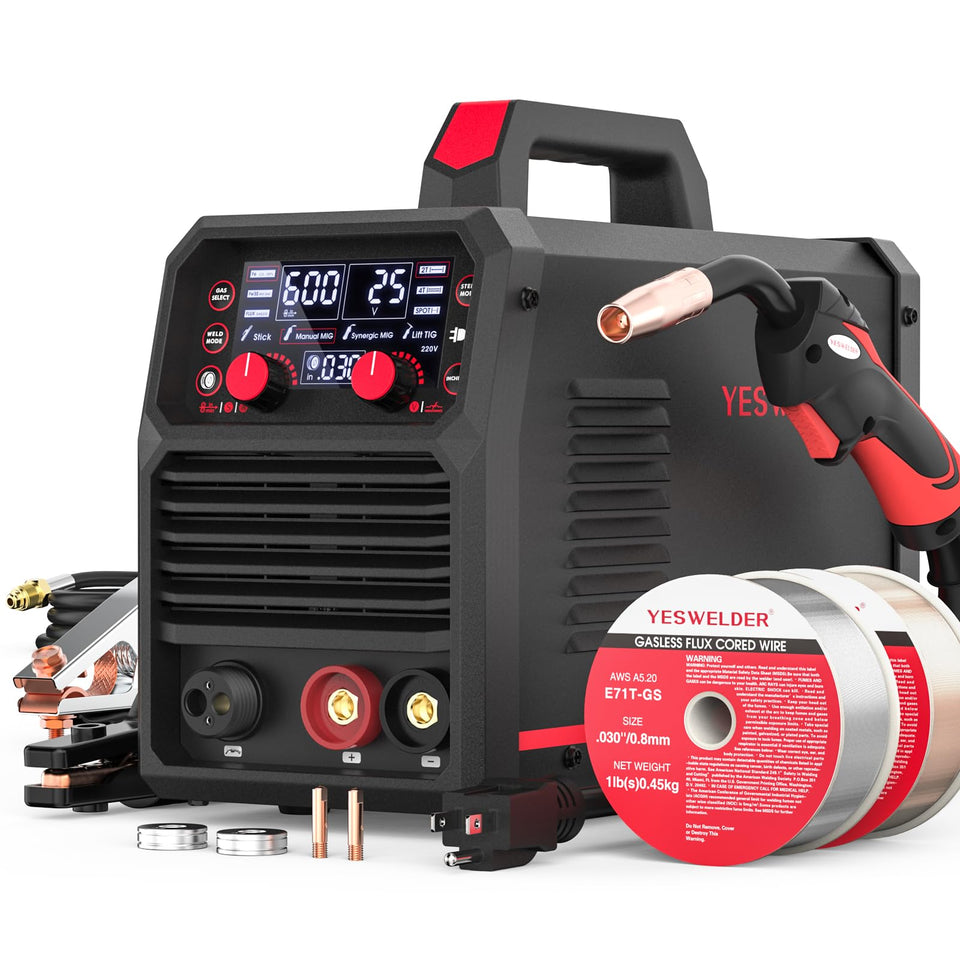 YESWELDER 140A MIG Welder front panel with easy controls for fast setup