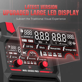 YesWelder 205DS PRO digital display shows real-time current readouts.