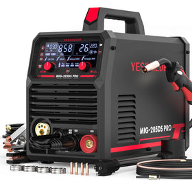 YesWelder 205DS PRO front panel with controls enables precise setup.