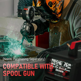 YesWelder 205DS PRO spool gun compatibility enables aluminum welding.