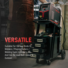 YESWELDER welding cart cylinder storage with safety chains secures gas tanks