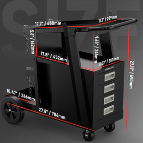 YESWELDER cart with drawer compartments keeps tools organized and reachable