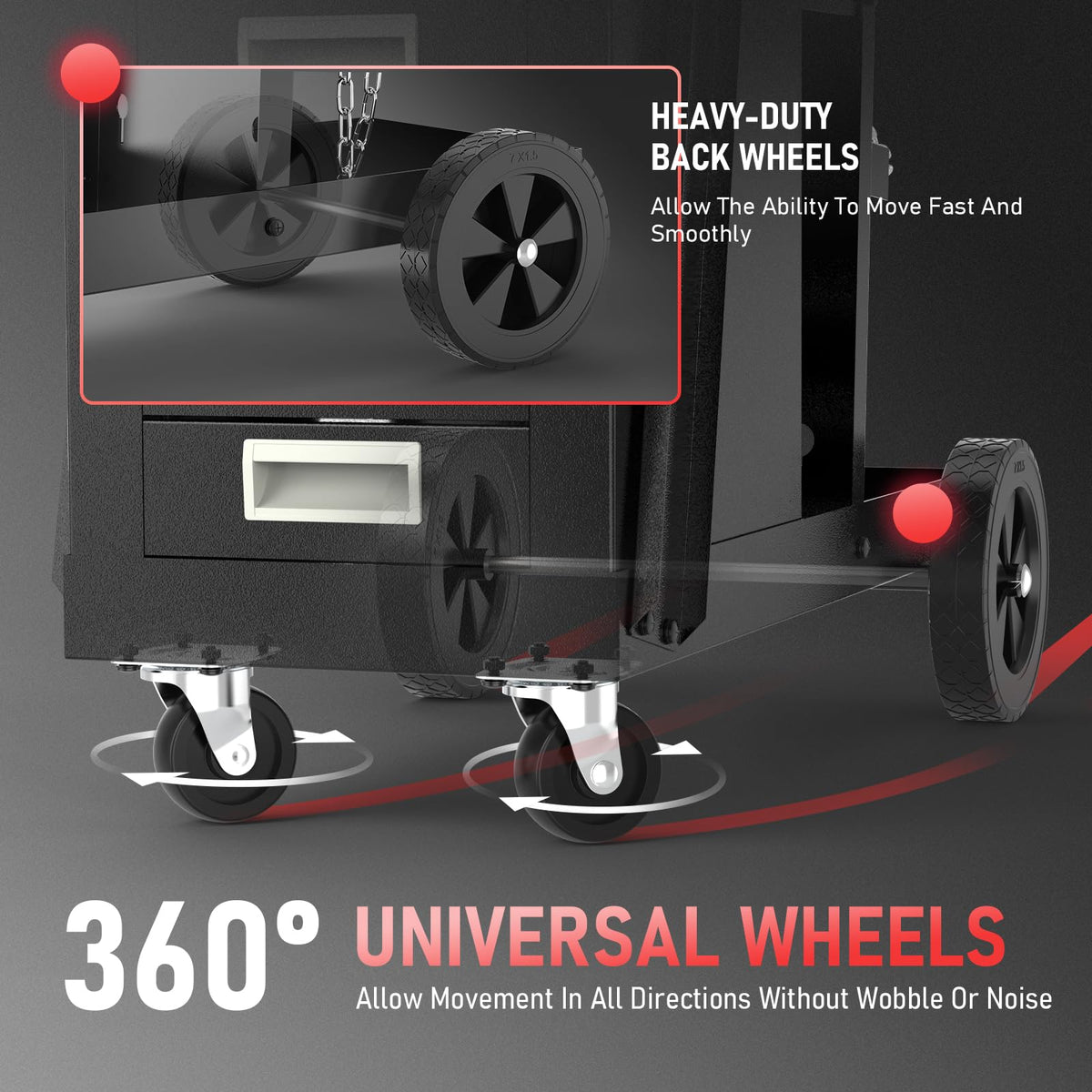 YESWELDER side hooks provide quick spots for tapes and cables