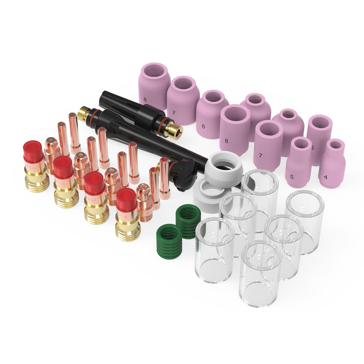 YESWELDER 49Pcs TIG torch kit front view demonstrates compact versatility for welding projects.