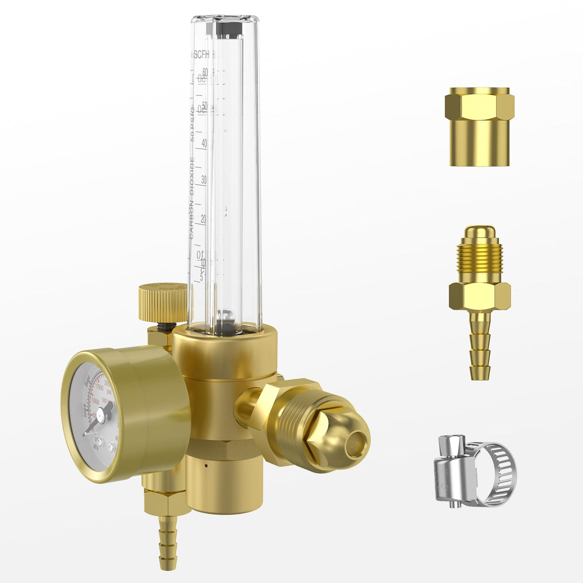 YESWELDER included accessories pack with hose clamp and mounting nut for quick install.