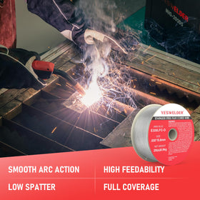 YesWelder flux-core wire shows stable arc for smooth welding