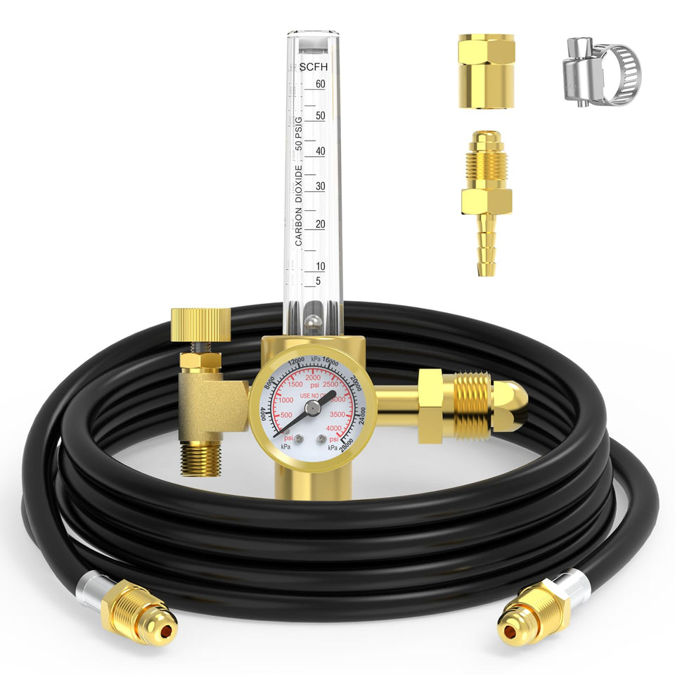 YESWELDER Argon regulator flow display for precise setup and control