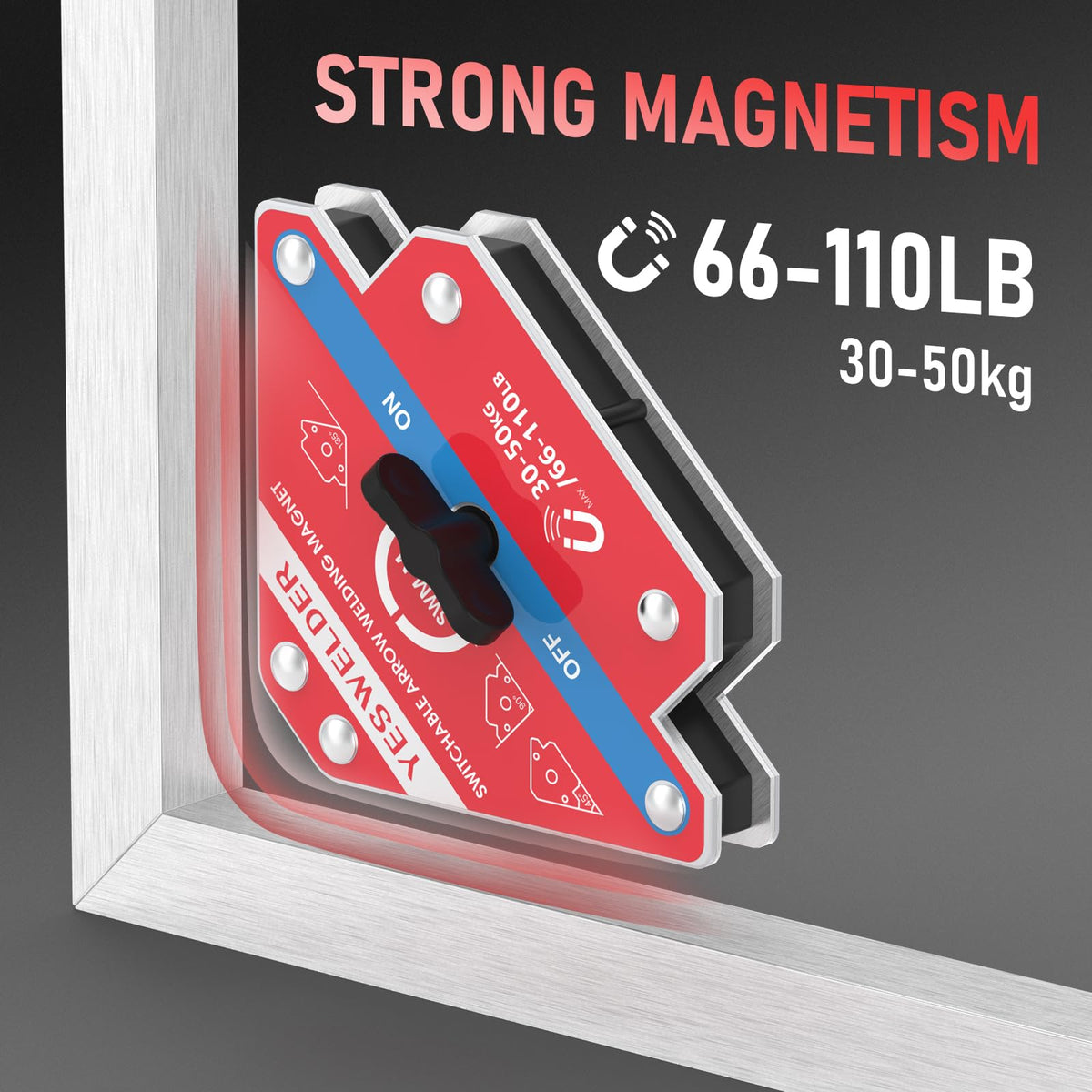 YESWELDER Arrow design enables 45°, 90°, and 135° positions for versatile setups.