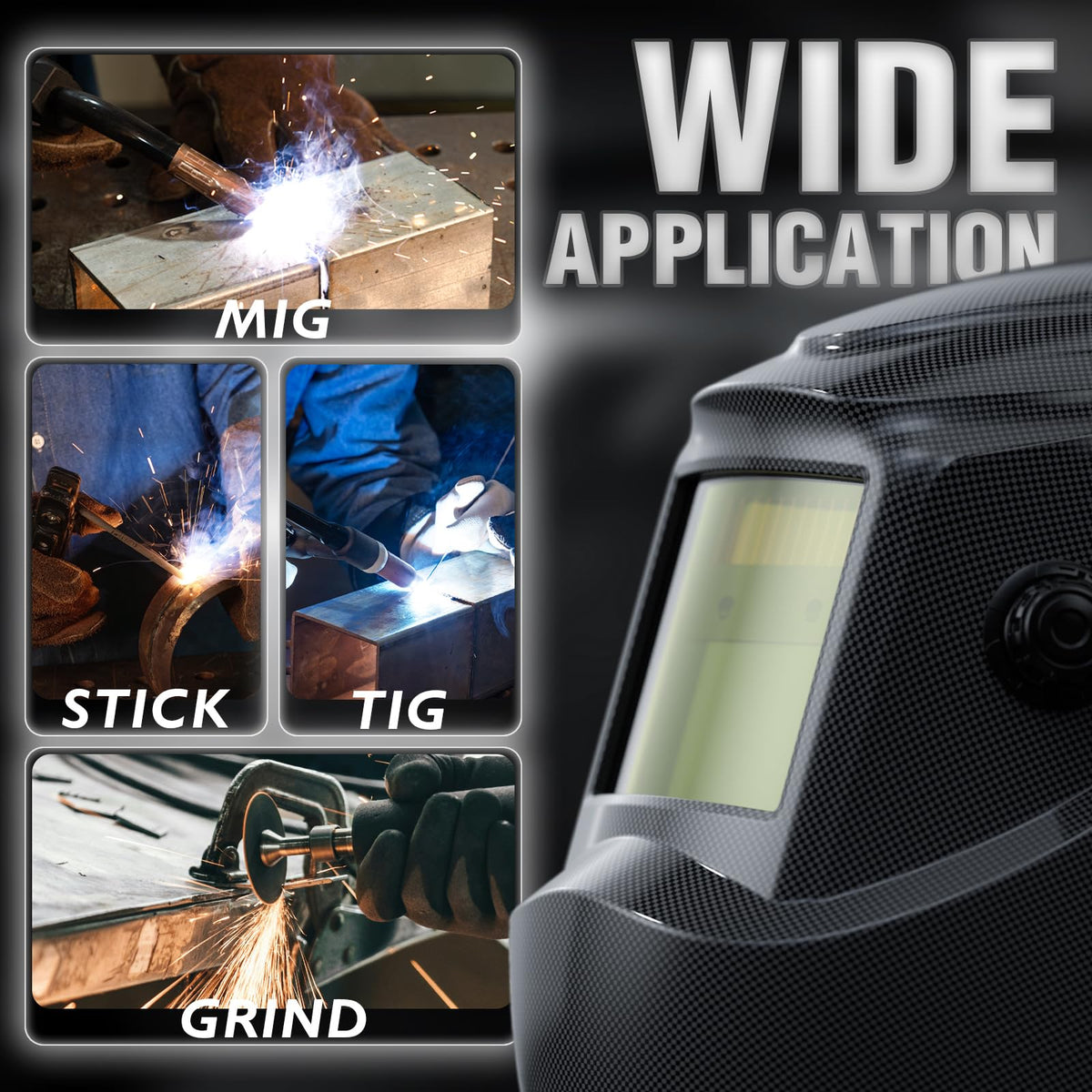 YESWELDER helmet solar powered with replaceable CR2450 battery for long use.