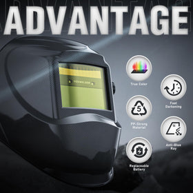 YESWELDER helmet true color view enhances detail in TIG and MIG tasks.