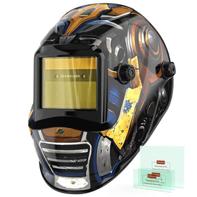 YesWELDER auto darkening helmet front view for precise welds and comfortable fit