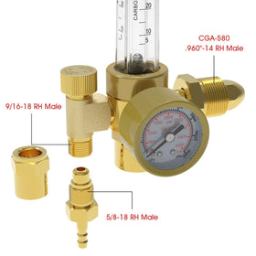 YESWELDER brass regulator body emphasizes durability and corrosion resistance in demanding workshops.